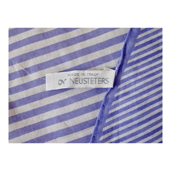 Neusteters Blue White Cotton Seagull Scarf Made in Italy 22" Sq MCM Original Tag - Picture 5 of 16